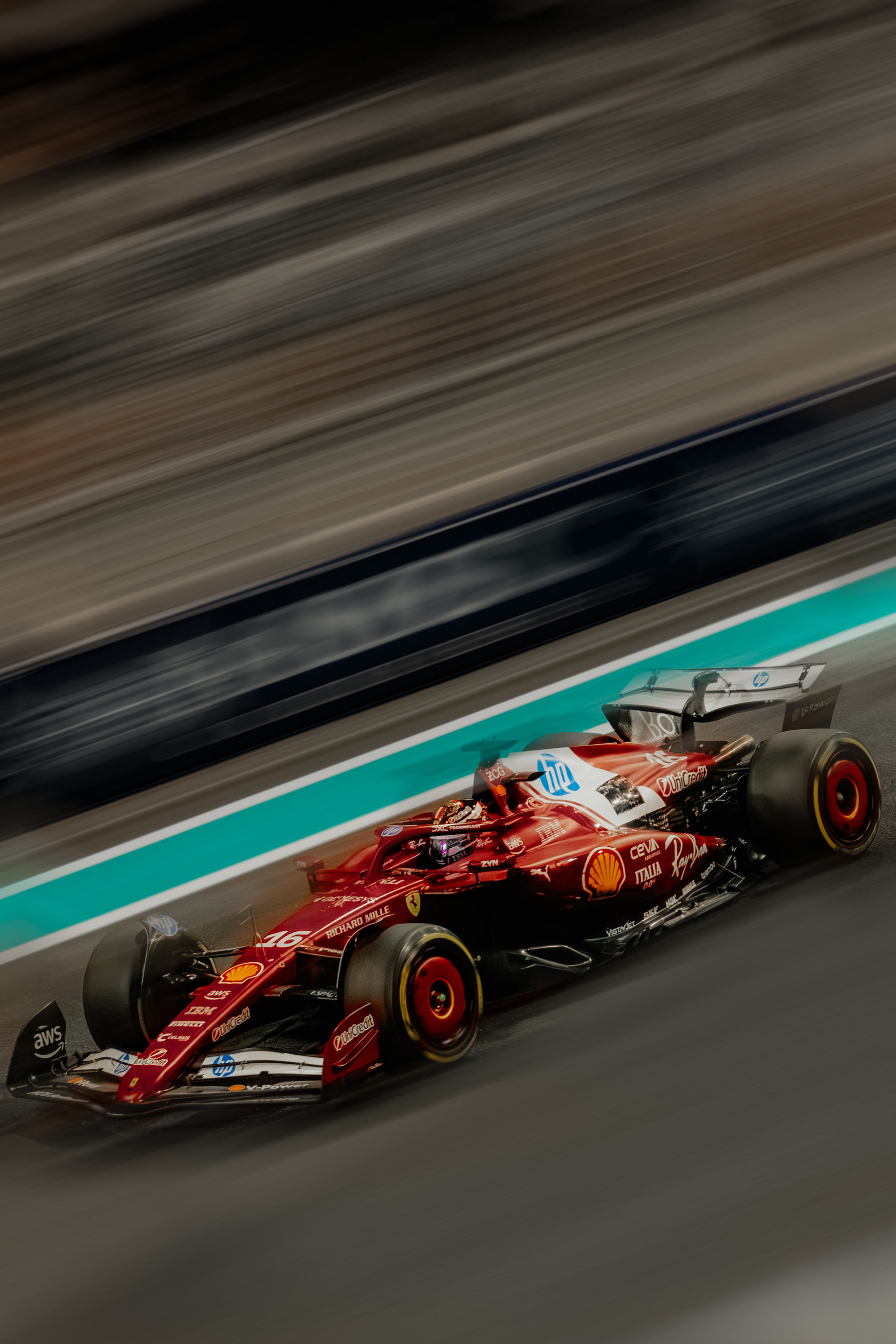Car on track through the esses